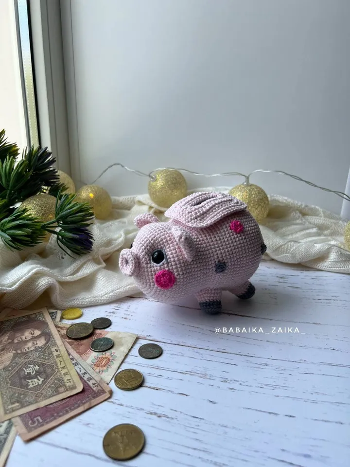 PDF Crochet Piggy Bank Pattern, Amigurumi pig pattern, Crochet pig, Cute pig, Animal pattern, Amigurumi baby pig doll, Crochet animal