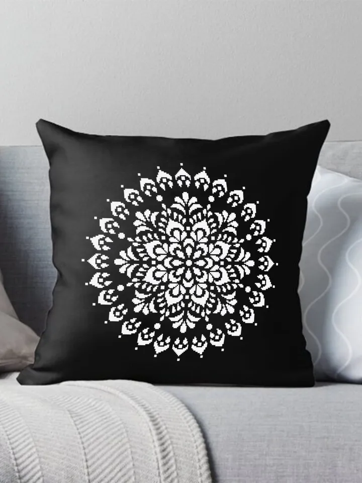 Mandala cross stitch pattern download PDF Simple mandala hand embroidery PDF Monochrome cross stitch chart Modern quick cross stitch #M137
