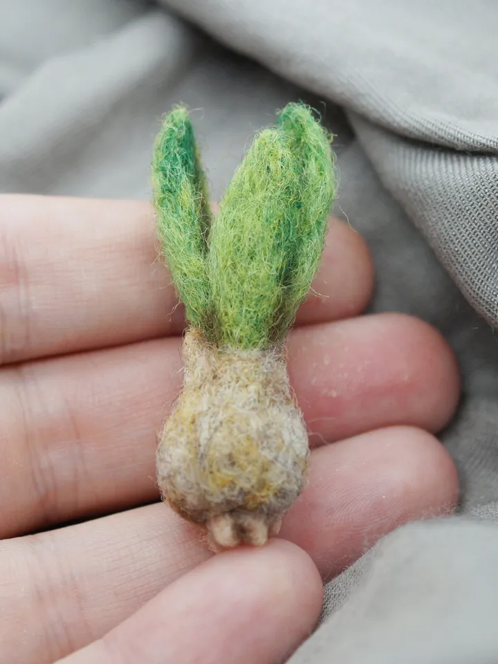 Needle felted spring bulb brooch, hyacinth brooch. ships from the US