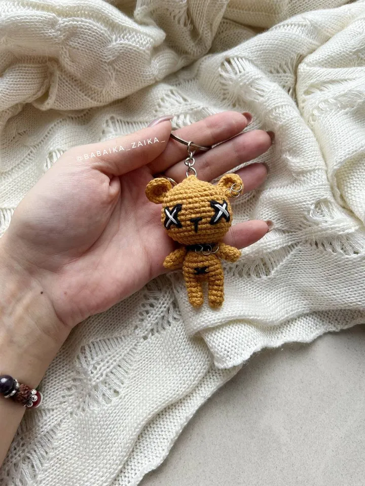 PDF Crochet Goth Bear Pattern, Amigurumi goth teddy bear Voodoo doll Pattern, Keychain Crochet Pattern Halloween Crochet Pattern Voodoo Bear