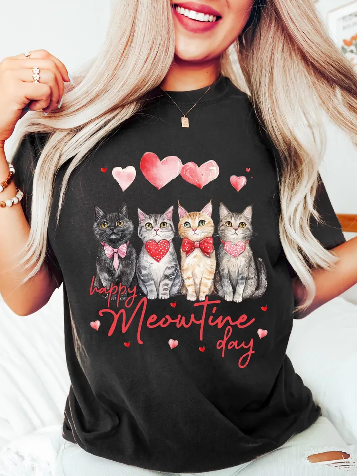 Valentine Cats Png, Cat Lover Digital Art for Crafts, Sublimation, and DIY Projects, Trendy Valentine Cat Mom Png Digital File Download