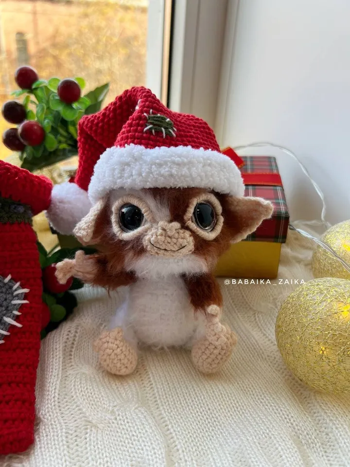 PDF Crochet Christmas Gizmo the Mogwai Pattern Gremlin Pattern Xmas Crochet Pattern, Amigurumi Xmas Christmas Bag Pattern Crochet Christmas
