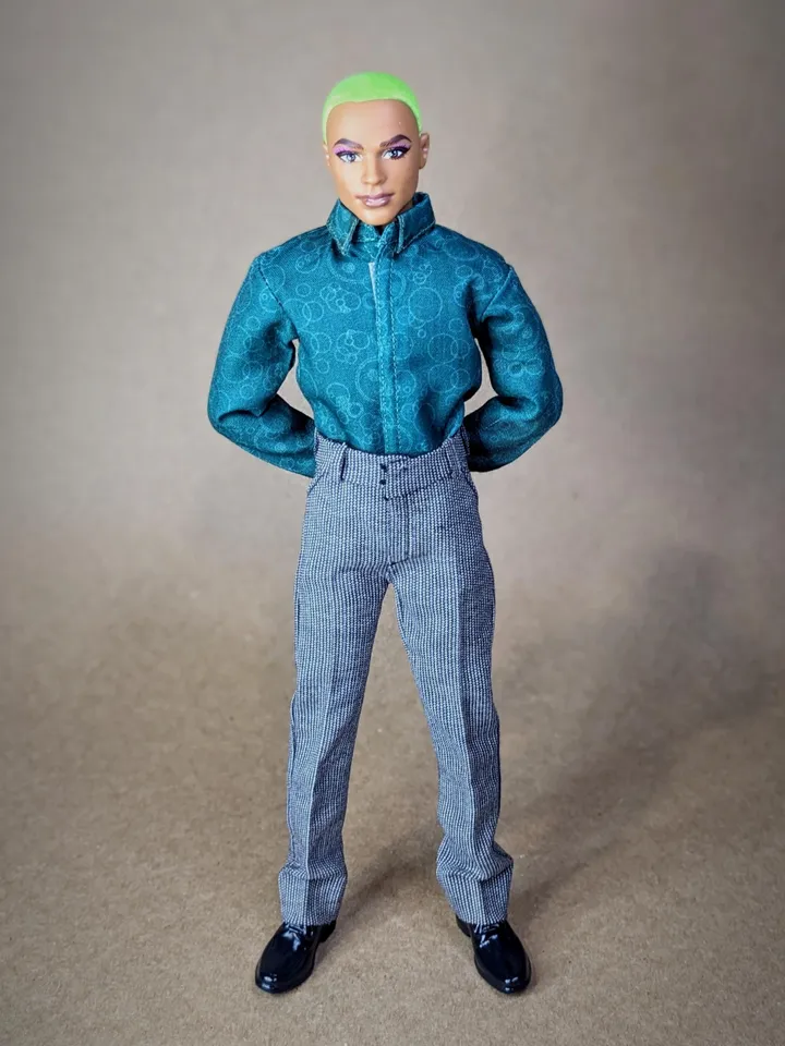 Classic gray pants for 12 inch fashion male dolls