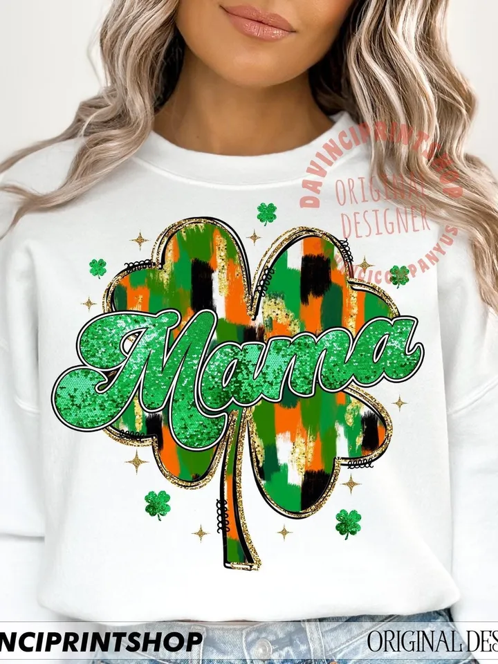 Mama St Patricks Day PNG, Glitter St Patricks png, Shamrock png, Irish Mama png, St Patricks Day png, Mama St Patty's png, Gift for mama,png