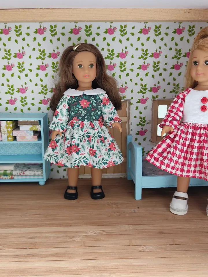 PDF sewing pattern for mini American Girl dolls.