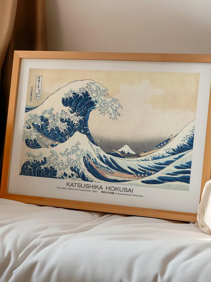 The Great Wave off Kanagawa print Japanese Hokusai Classic Museum Quality Art Iconic Japanese Art Poster Exhibition Wall Print Digital Down