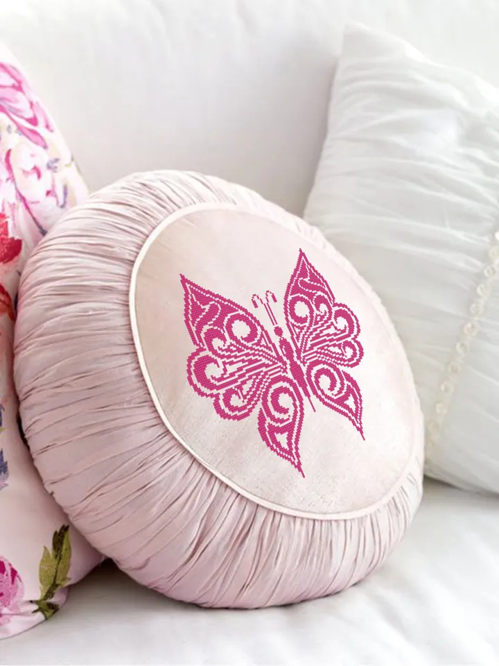 Monochrome butterfly cross stitch pattern PDF download Mandala butterfly embroidery PDF, Vintage butterfly ornament pattern Home decor #M227