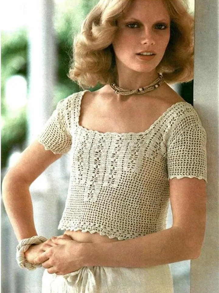 Top crochet pattern, top short sleeve, easy crochet pattern top, summer top Pattern pdf instant download