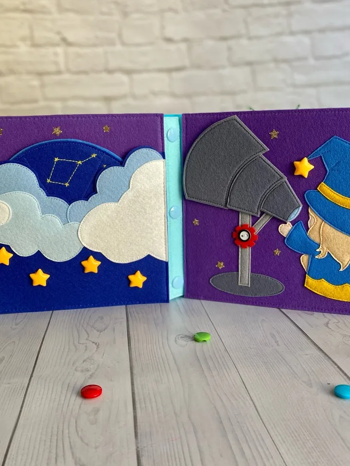 Quiet Book and Montessori toy for baby. A scientific book for children from 1 to 3 years old. Educational book
