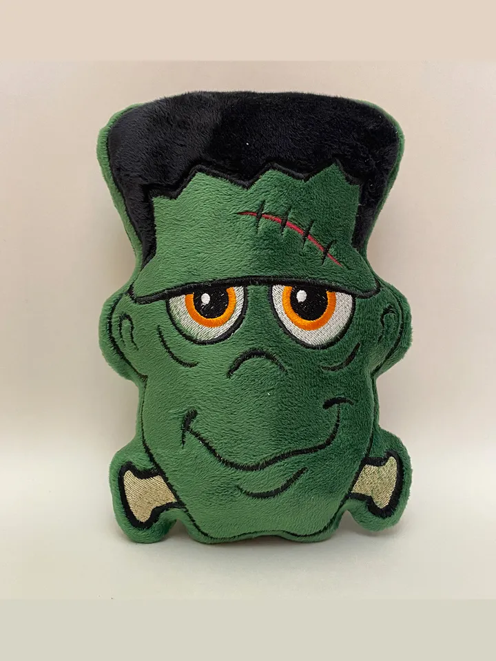 In The Hoop Machine Embroidery design ITH Halloween Green Zombie Sceleton Ghost toy soft stuffed in the Hoop ITH Pattern.