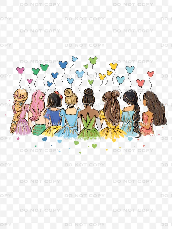 All princess Watercolor Princess PNG, Princess clipart png, Family vacation clipart, Family vacation png, Family trip, All princess design