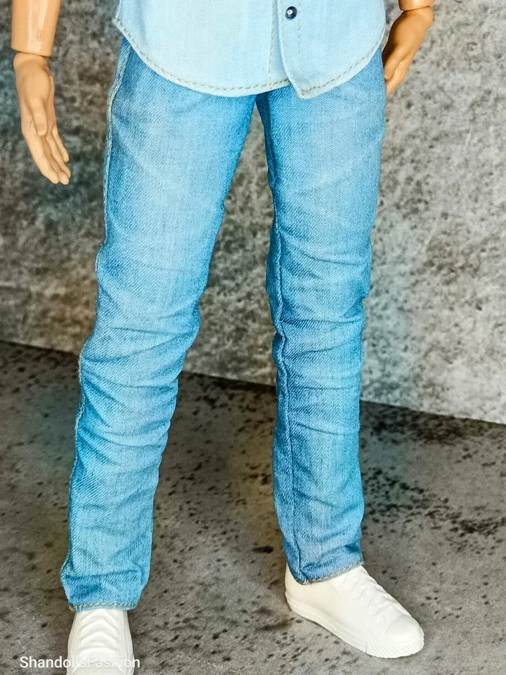 Classic jeans and denim shirt for Ken dolls