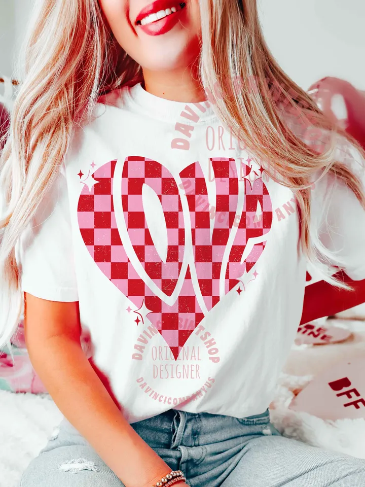 Checkered Valentines Love Sublimation PNG Design, Retro Love png, Love png, Love sublimation, Valentines png, Retro Valentines png, png file