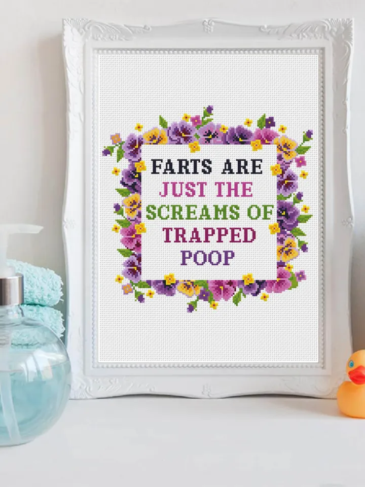 Funny cross stitch pattern download PDF Modern cross stitch quote, Floral frame cross stitch chart, Flowers embroidery PDF Framed quote #Q20