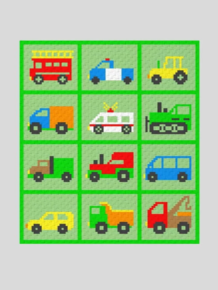 Crochet C2C Cars Collection graphgan blanket pattern PDF