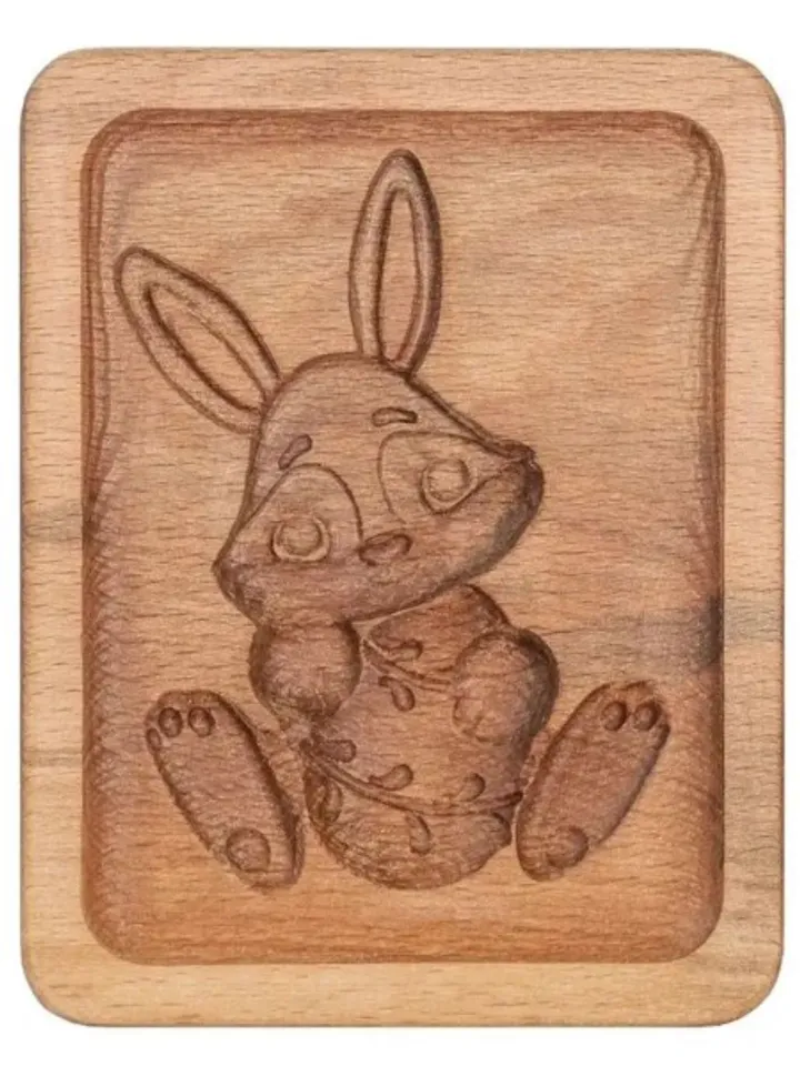 Bunny Embossed cookie mold, cookie cutter, wooden mold, Wooden stamp stamp for gingerbread cookies springerle stamp