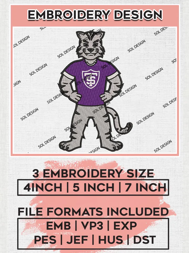 NCAA St Thomas Minnesota Tommies Team Mascot Logo Embroidery Design Files, NCAA St Thomas Minnesota Tommies Machine Embroidery, NCAA Teams, 3 sizes, NCAA Machine embroidery designs, Digital Download