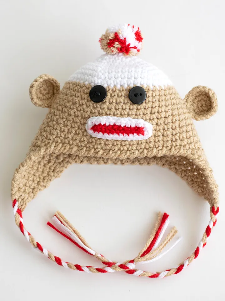 Monkey hat for Blythe doll, Pullip doll, Icy doll, animals hat with ears for Halloween, crochet accessories for doll