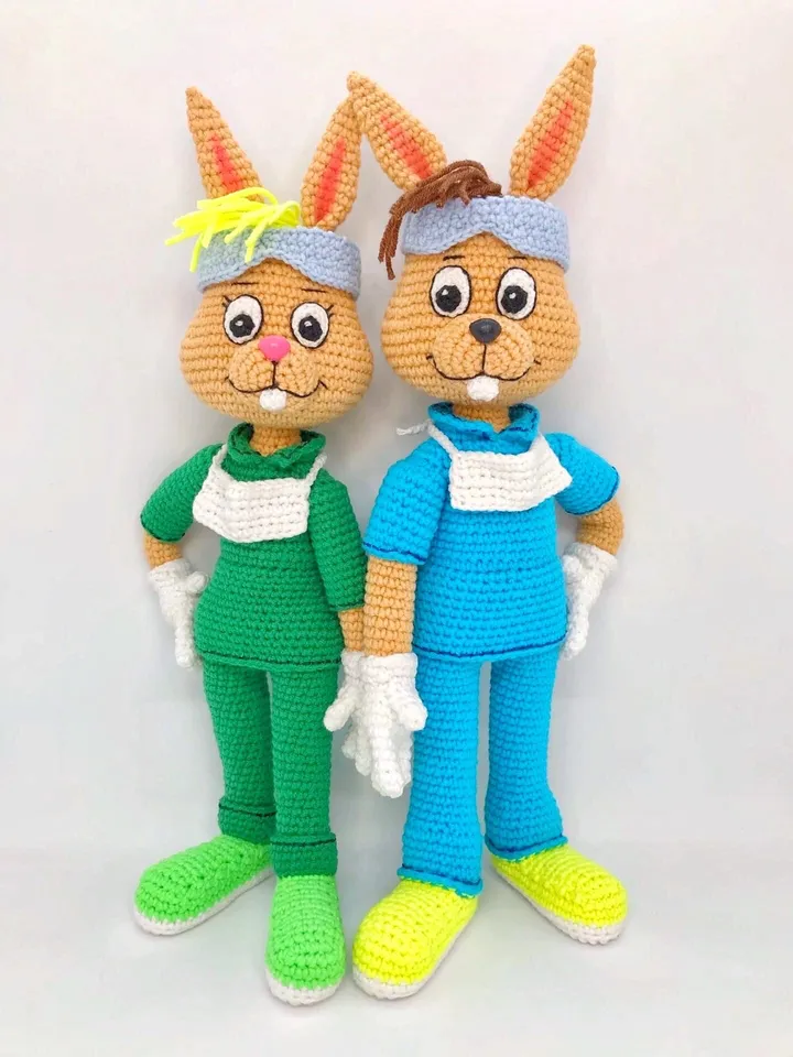 Digital Download - PDF. Crochet pattern Bunny Dentistry. DIY amigurumi toy tutorial