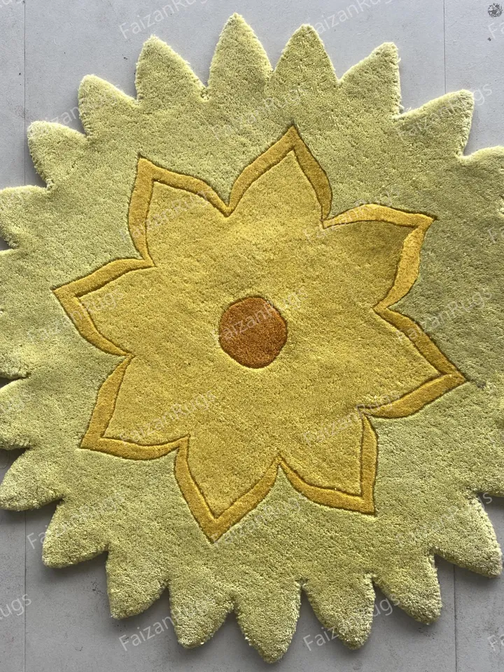 Scott Hand tufted Flower rug 100% wool for kids room, living room, bed room in any size 4x4,5x5,6x6,8x8,9x9,10x10Hurry up guys!!!