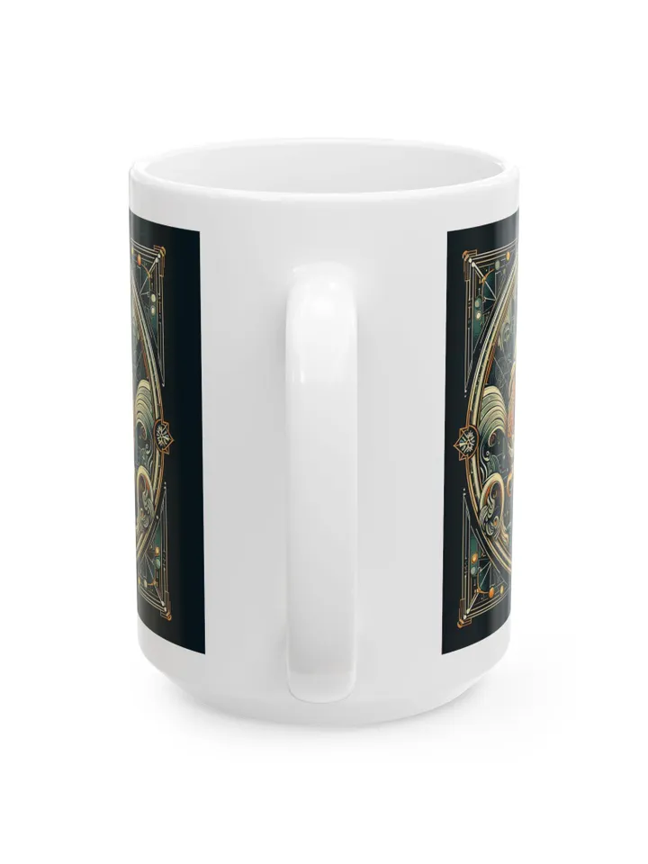Acquarius Ceramic Mug | Art Deco Inspired Drinkware | Unique Gift for Astrology Lovers, Coffee Lovers, Home Decor, Birthday