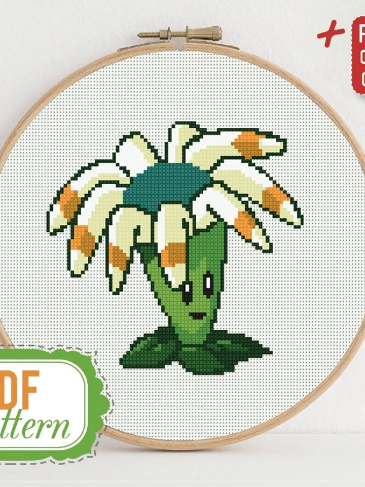 Cross stitch pattern Bloomerang Cross stitch pattern Plants vs Zombies PDF Format Instant Download Home decor Modern