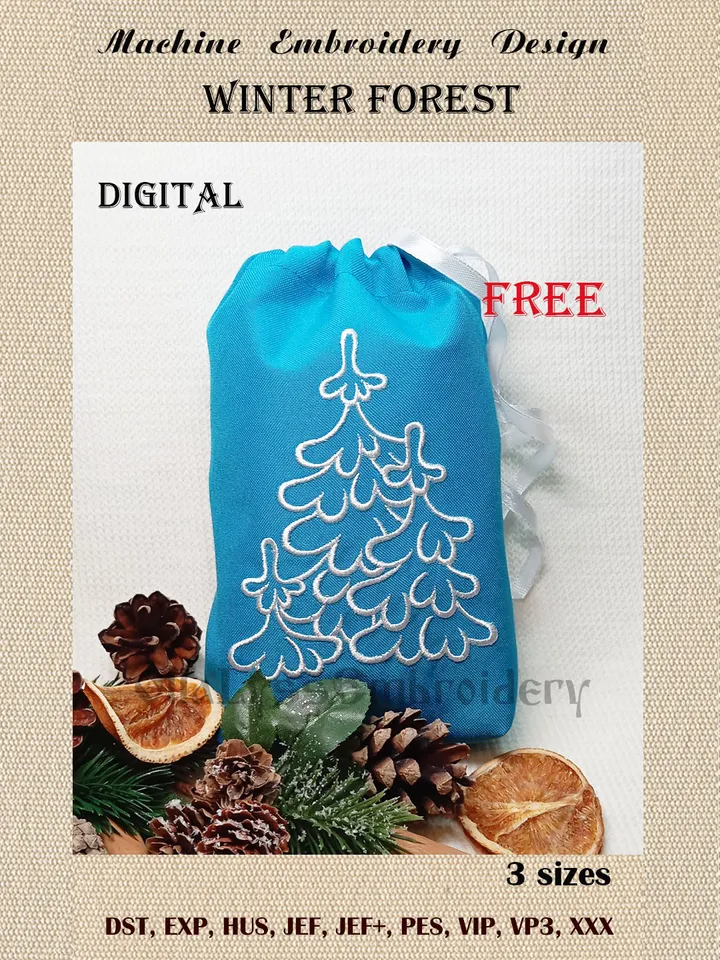 Winter Forest free embroidery design