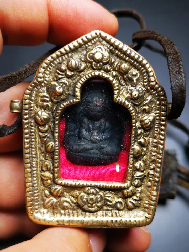 Gandhanra Acient Gau Ghau Shrine of Amitayus, Amitabha,Old Tibetan Buddhist Altar Amulet Pendant,80 years old