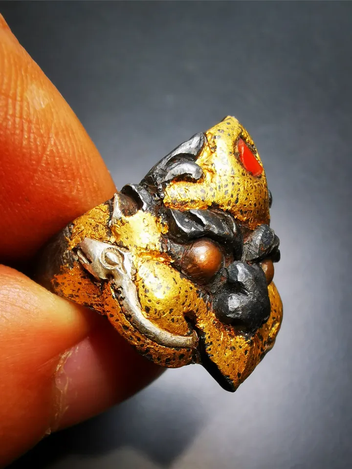 Gandhanra Unique Handcrafted Men's Ring, Tibetan Buddhist Garuda Ring,Made of Pure Gold Filled and Silver Filled,Protection Jewelry