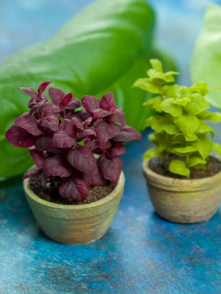 TUTORIAL Miniature basil plant with air dry clay