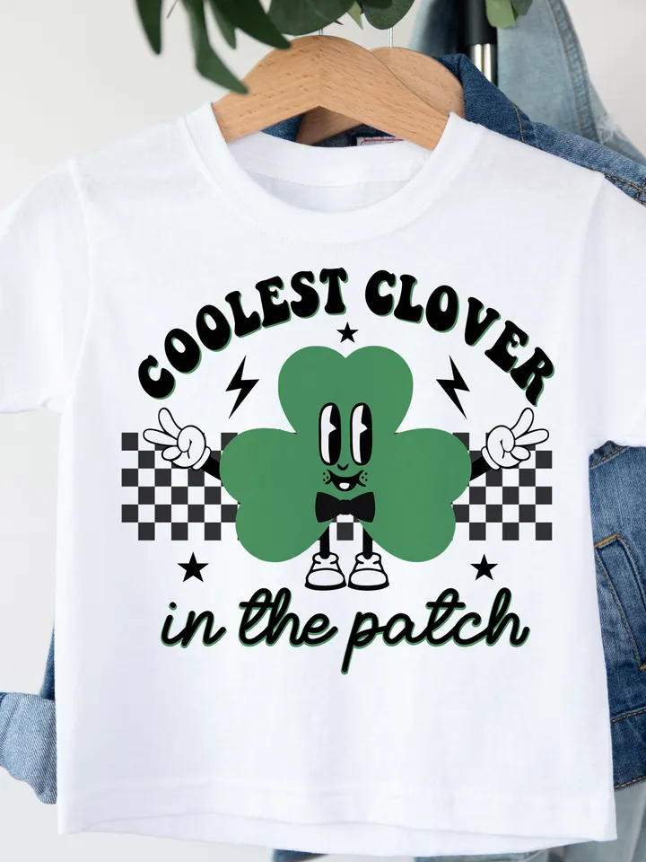 Coolest Clover To Pinch SVG, Boy St Patrick Day SVG, Shamrock Svg, irish boy svg, Retro Clover Svg, Boy Sublimation, Saint Patricks Shirt