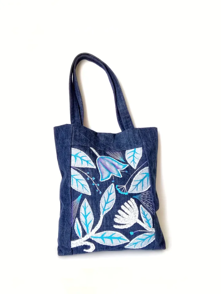 Handmade Denim Tote Bags for Women: Large Boho Unique Embroidered Bags - Perfect for Everyday Use and Special Occasion. FREE SHIPPING!