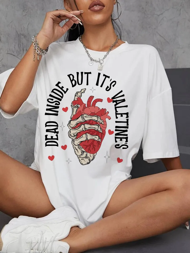 Dead Inside But It's Valentines Day Png, Funny Valentines Png, Retro Valentine Png, Valentines Shirt png, Skeleton Sublimation Trendy Vday