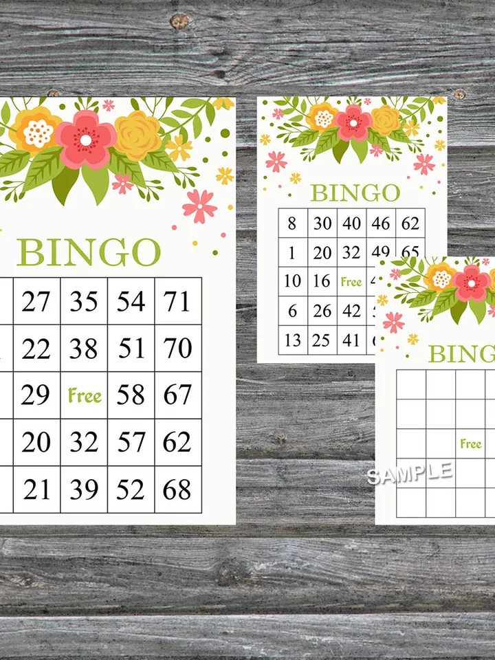 Flowers bingo game card,Floral bingo game card,Floral Printable Bingo,Flower themed bingo game,INSTANT DOWNLOAD-122