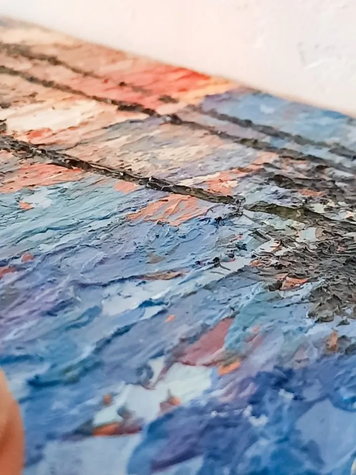 Sunset Seascape Original acrylic painting Beach painting Palm tree art Small art