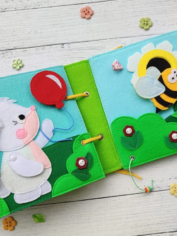 Animals Quiet book pattern PDF & Tutorial, Fox Mini Book, Felt activity book pattern svg, Quiet book sewing ideas for toddler 2, 3 year old