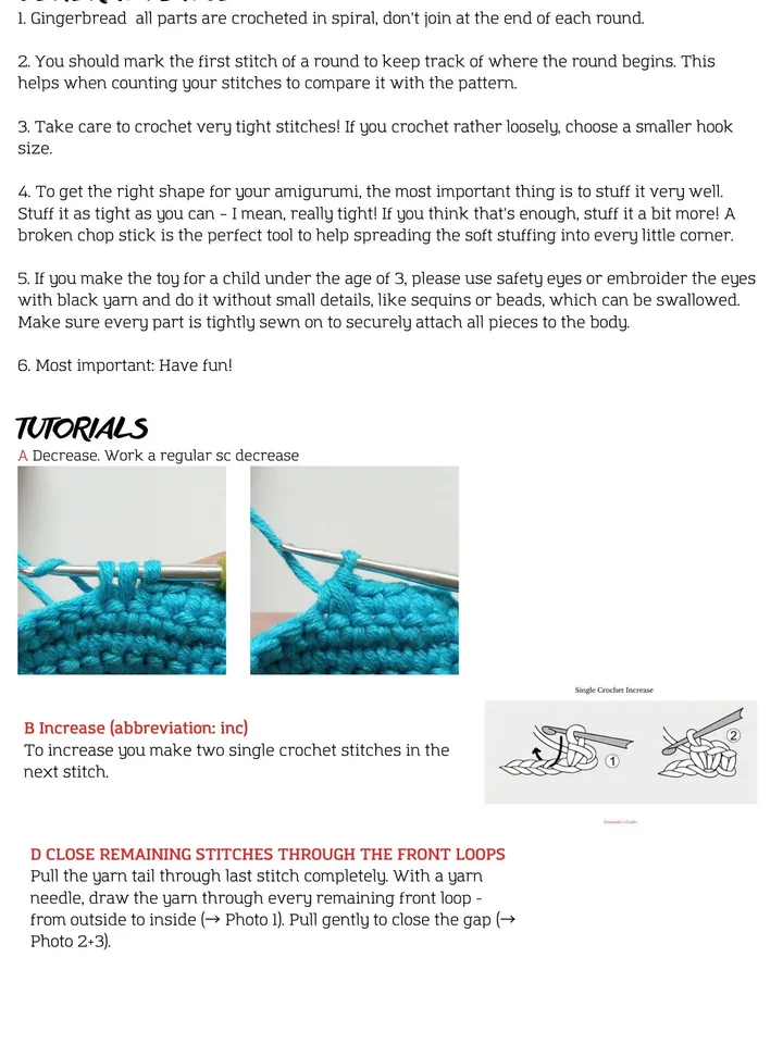 Crochet pattern for Gingerbread amigurumi (PDF)