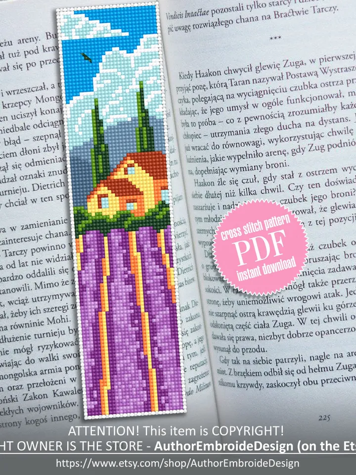 Bookmark cross stitch pattern digital PDF Handmade bookmark nature cross stitch Spring xstitch chart Beginners Cross Stitching #B26