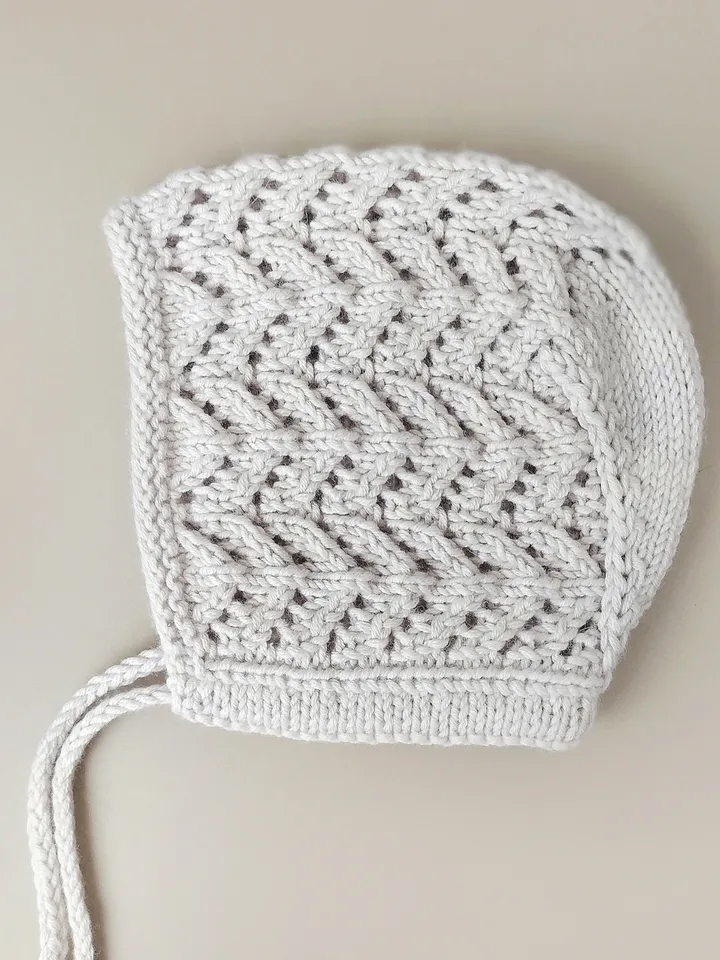 Knit baby bonnet newborn, baby girl hat, vintage style bonnet, baby shower gift