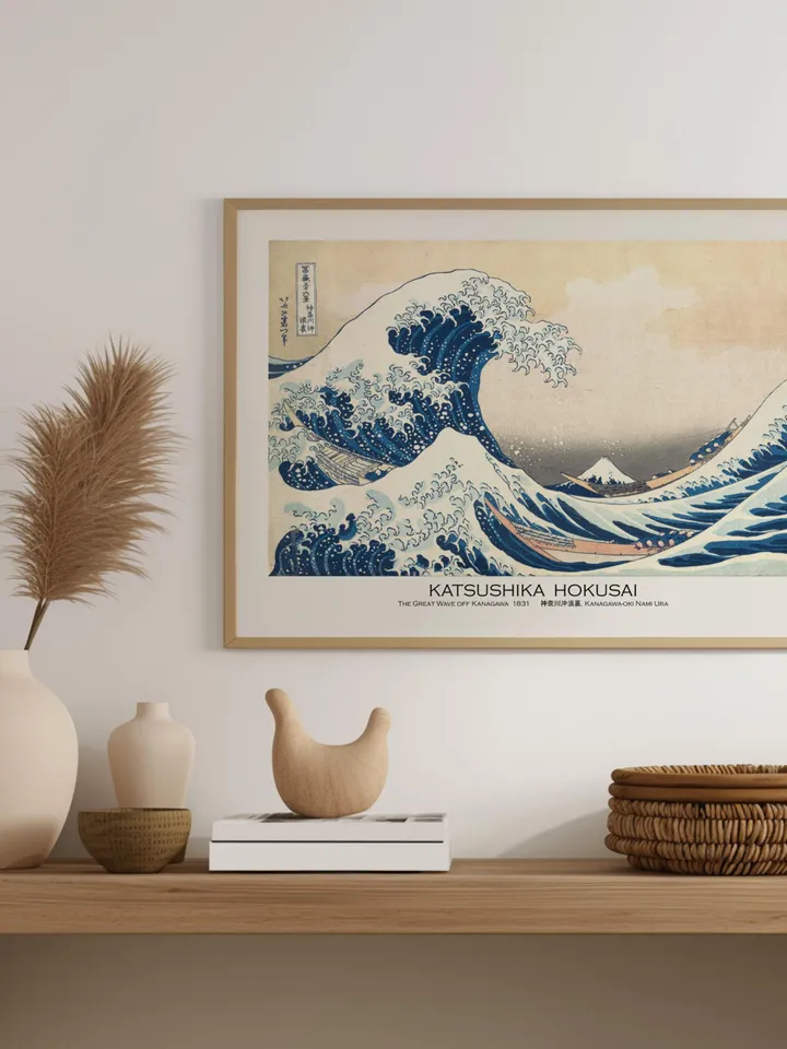 The Great Wave off Kanagawa print Japanese Hokusai Classic Museum Quality Art Iconic Japanese Art Poster Exhibition Wall Print Digital Down