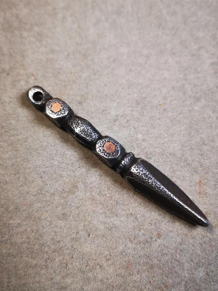 Gandhanra Handmade Tibetan Amulet ,Kila(Dorje Phurba) , Trantic Buddhism Ritual Implement Pendant,Made of Cold Iron,4.0"