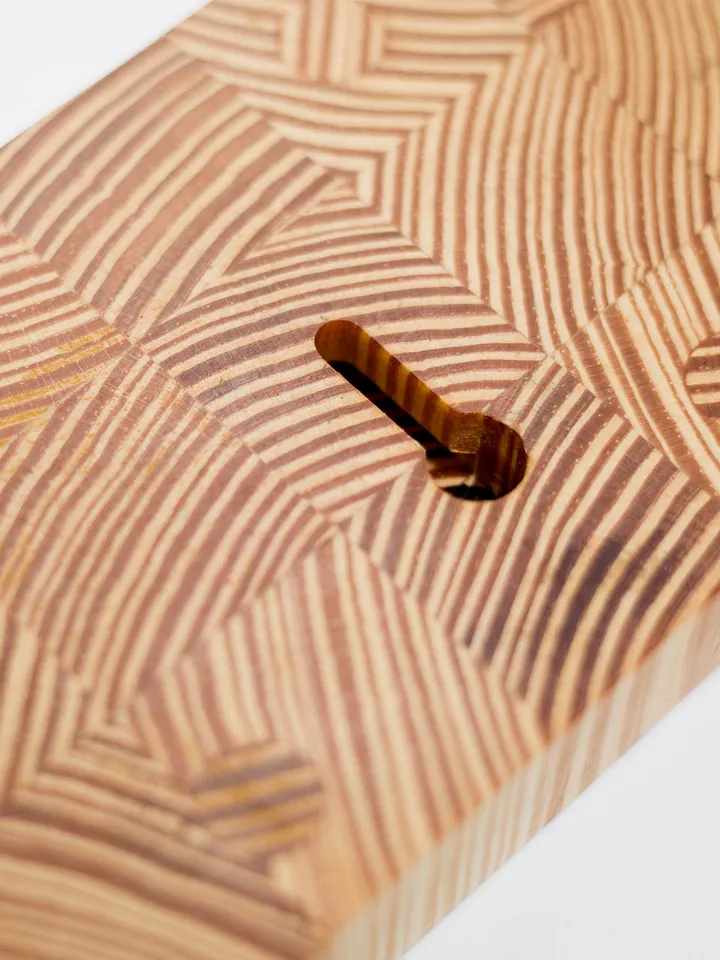 Wall Mounted Magnetic Knife Holder Made from Upcycled End Grain Southern Yellow Pine