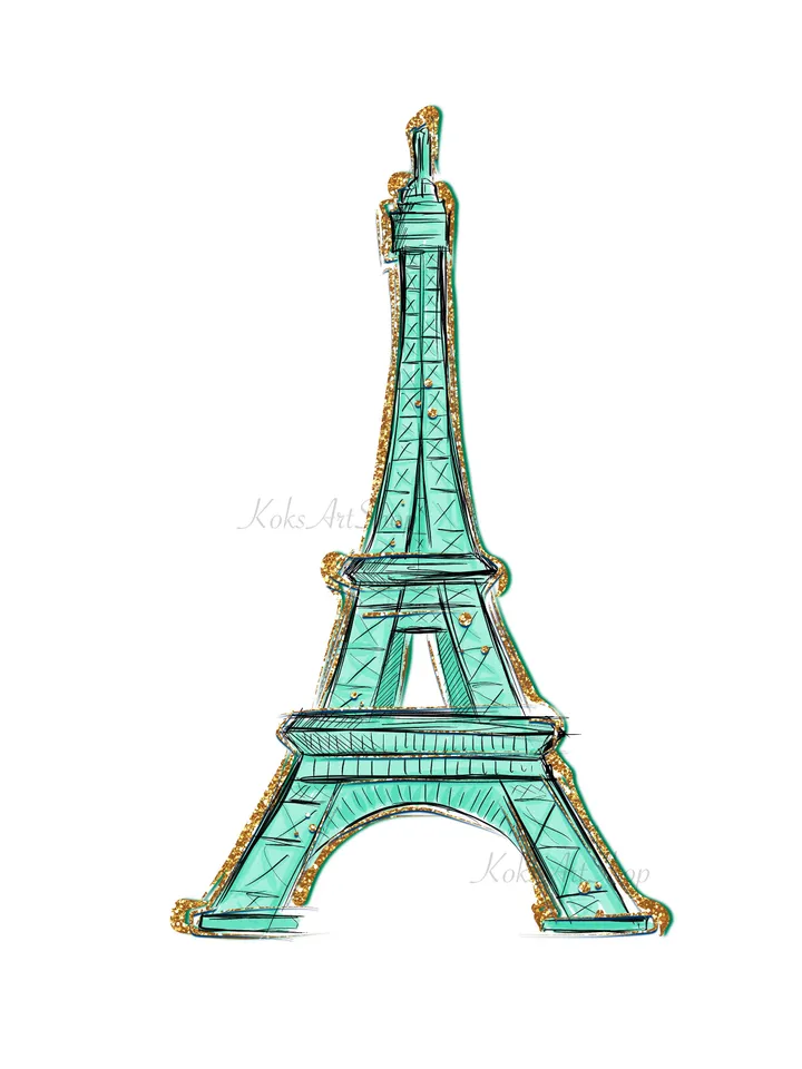 Eiffel Tower png, Eiffel Tower clip art, Eiffel Tower illustration, Fashion art, Fashion Clipart, Fashion print, Paris clip art, Paris png