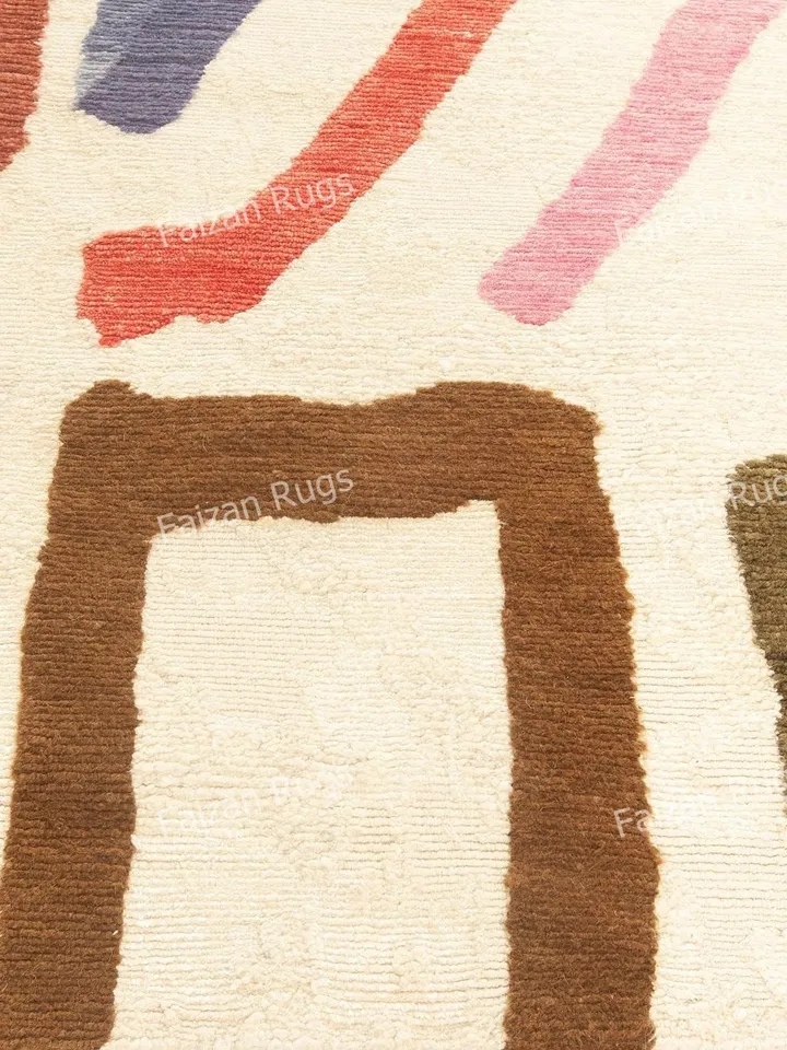 Multi color Hand knotted modern rugs 100% wool for living room, bed room, kids room in any size 9x12,8x10,6x9,5x8 Don't delay!!