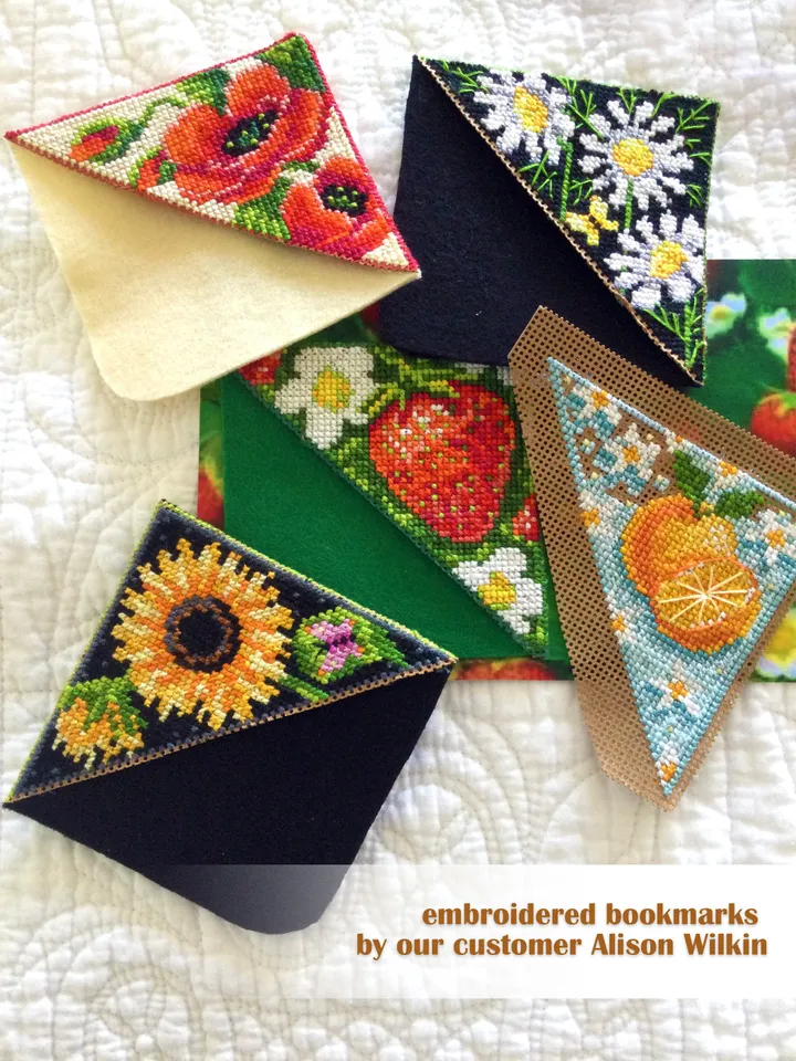 Corner bookmark poppies cross stitch pattern PDF download Red poppy flower cross stitch chart, Floral bookmark corner digital PDF #B194