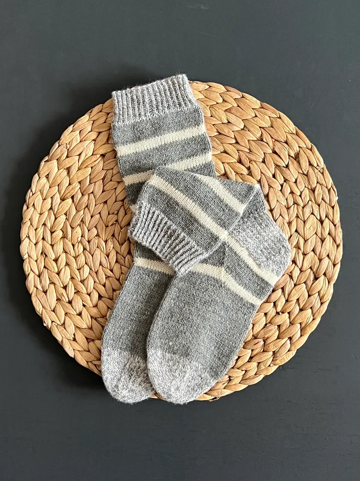 Handmade knitted womens socks