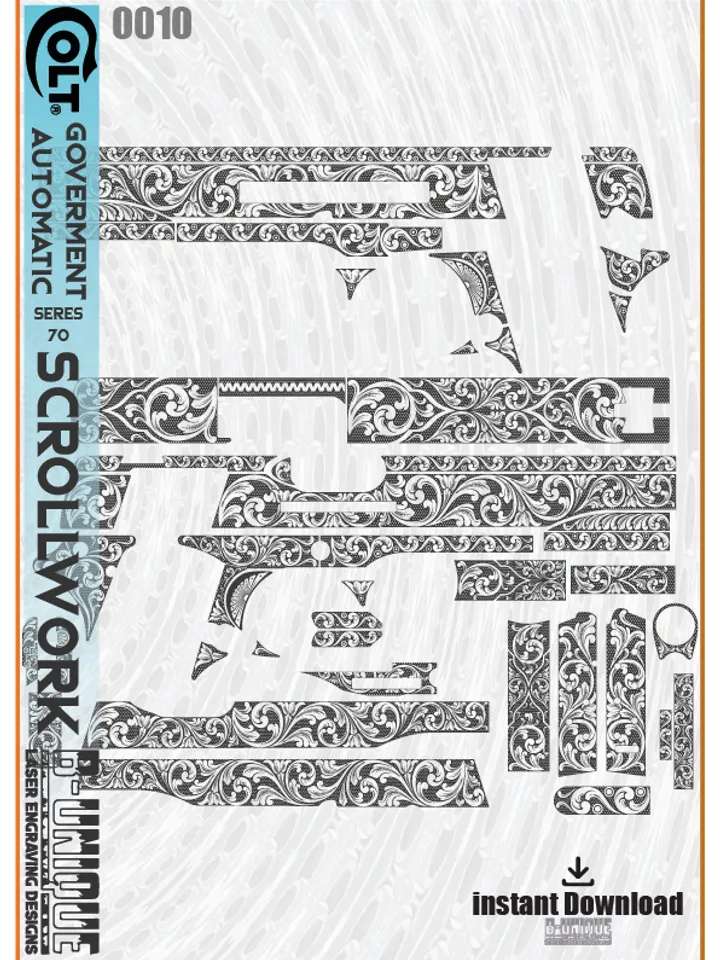 Colt Government Model Automatic seres70 Scroll-pattern work