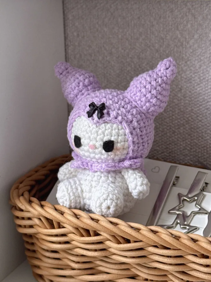 CROCHET PATTERN Kuromi, PDF file, US terms, sanrio collection, corchet pattern