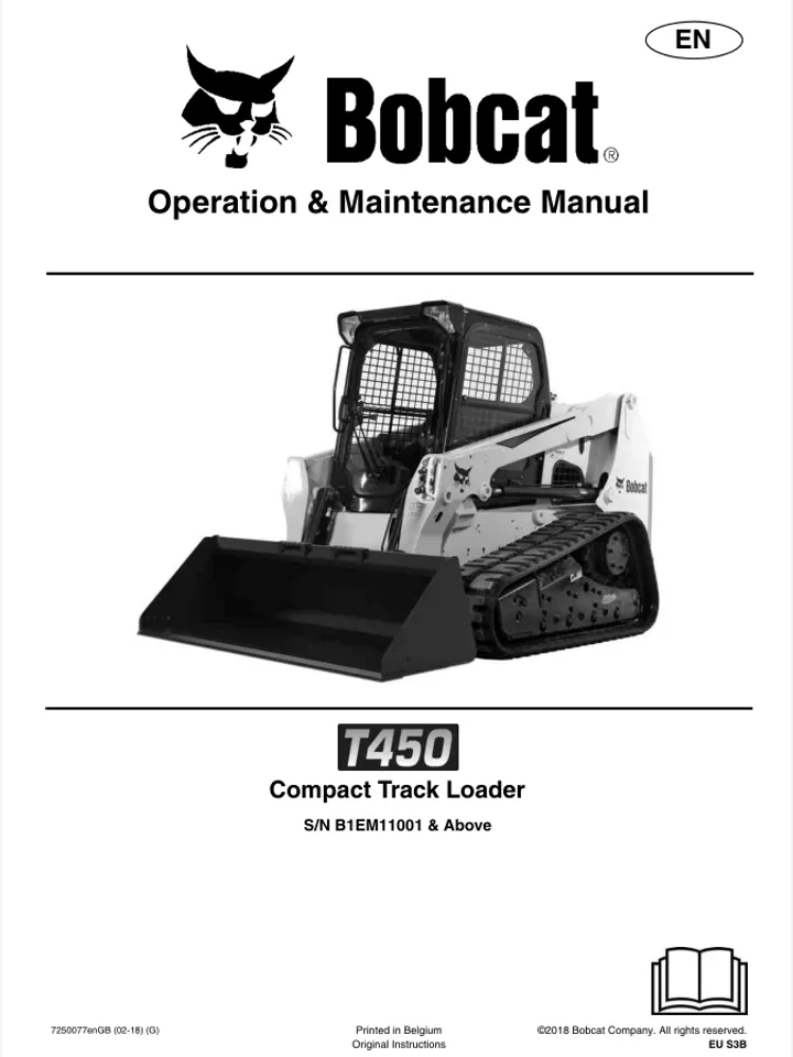 BOBCAT T450 COMPACT TRACK LOADER OPERATORS MAINTENANCE MANUAL