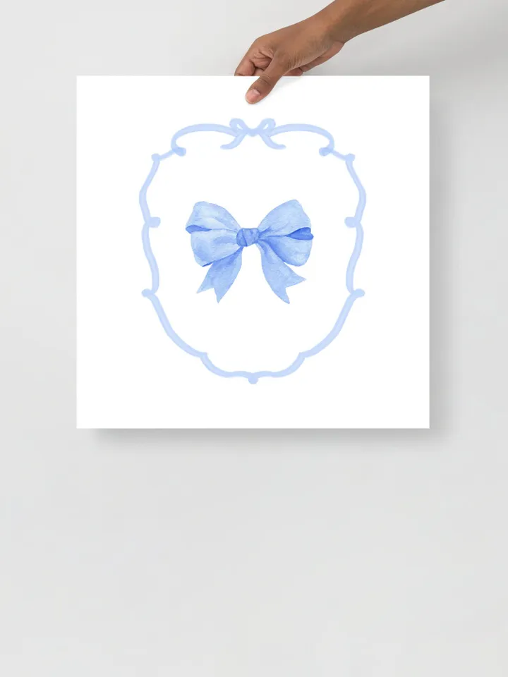 Blue Bow Set Of 3 Watercolor Painting, Nursery Wall Decor, Girls Room Decor, Boys Room Ideas, Coastal Cowgirl Art, Preppy Bow, Blue Girly
